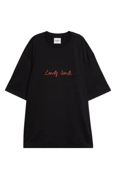 Takahiromiyashita The Soloist Lonely Souls Oversize Graphic T-shirt In Black