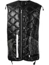 Takahiromiyashita The Soloist Quilted Transparent Pocket Gilet In Black