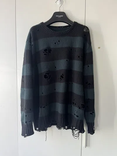 Pre-owned Takahiromiyashita The Soloist Soloist Grunge Knit Sweater In Blue