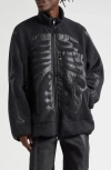 Takahiromiyashita The Soloist Black Flight Bomber Jacket In Black X Black Bone