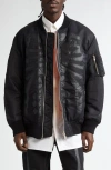 Takahiromiyashita The Soloist Black Flight Bomber Jacket In Black X Black Bone