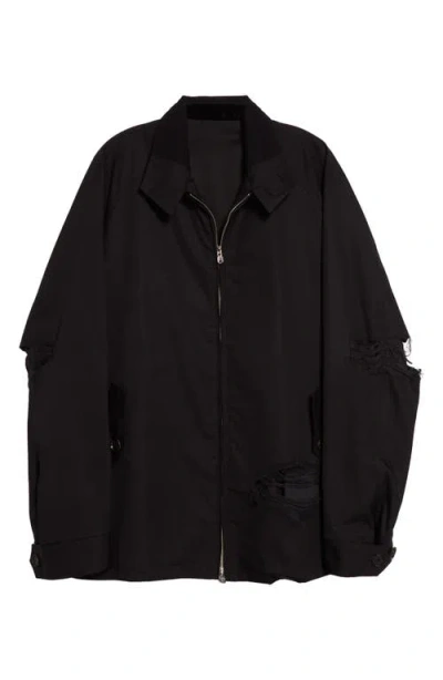 Takahiromiyashita The Soloist Takahiromiyashita Thesoloist. Dog Ear Ripped Cotton Jacket In Black