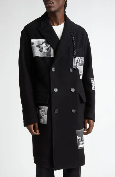 Takahiromiyashita The Soloist Takahiromiyashita Thesoloist. Double Breasted Wool Chesterfield Coat In Black