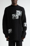 Takahiromiyashita The Soloist Takahiromiyashita Thesoloist. Joseph Szabo Photo Patch Wool Fisherman Sweater In Black