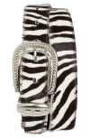 Takahiromiyashita The Soloist Takahiromiyashita Thesoloist. Multiplex Genuine Calf Hair Belt In White Zebra X Brown Leopard