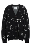 Takahiromiyashita The Soloist Takahiromiyashita Thesoloist. Music Note Jacquard Wool Cardigan In Black