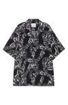 Takahiromiyashita The Soloist Takahiromiyashita Thesoloist. Music Note Print Camp Shirt In Multi