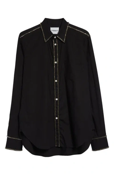 Takahiromiyashita The Soloist Takahiromiyashita Thesoloist. Stud Embellished Reglar Collar Broad Button-up Shirt