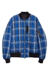 Takahiromiyashita The Soloist Takahiromiyashita Thesoloist. X Rafu Flannel Flight Jacket In Blue