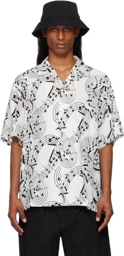 Takahiromiyashita The Soloist White & Black Music Note Hawaiian Shirt