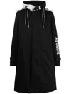 Takahiromiyashita The Soloist Written By Two-tone Parka Coat In Schwarz