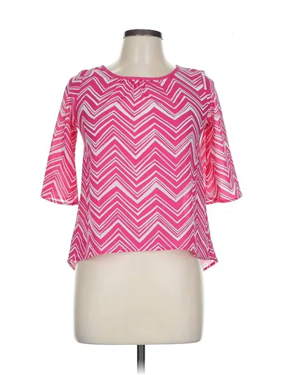 Pre-owned Takara 3/4 Sleeve Blouse In Pink