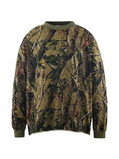 Takashi Murakami Camo-print Long-sleeve T-shirt In Green