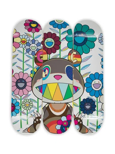 Takashi Murakami Complexcon Eden Skateboard Deck Set (set Of Three) In White