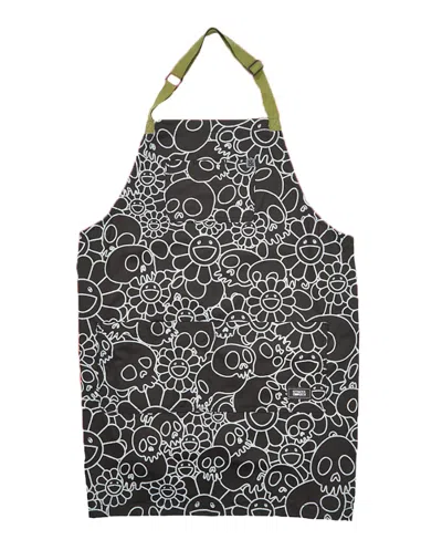 Pre-owned Takashi Murakami Complexcon Hedley & Bennett Flower & Skull Apron In Black/white In Multi