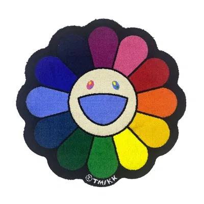 Pre-owned Takashi Murakami Flower Floor Mat Rug Rainbow/ecru Beige