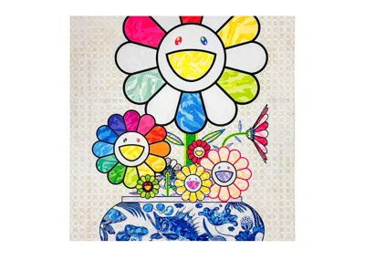 Pre-owned Takashi Murakami Flowers In A Blue Vase Art Print (signed, Edition Of 300) In Multi