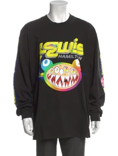 Pre-owned Takashi Murakami Graphic Print Crew Neck Sweatshirt In Black