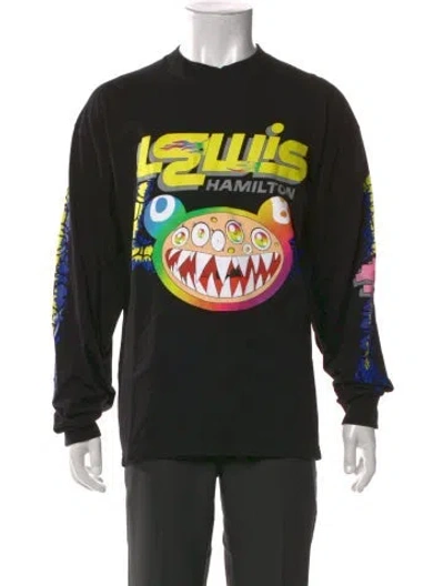 Pre-owned Takashi Murakami Graphic Print Mock Neck T-shirt In Black