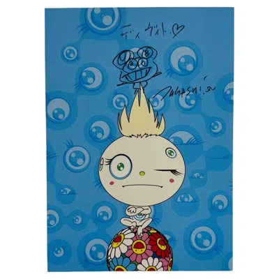 Pre-owned Takashi Murakami Invitation Card With Original Mr. Dob Drawing (2001) In Blue