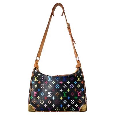 Pre-owned Takashi Murakami Louis Vuitton X  Multicolor Monogram Boulogne Shoulder Bag Y2k In Black