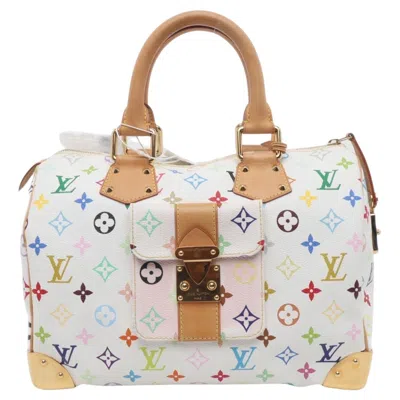 Pre-owned Takashi Murakami Louis Vuitton X  Speedy 30 Lock White Multicolor