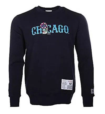 Pre-owned Takashi Murakami Men's  Complexcon X Cubs Crewneck Sweatshirt In Navy Blue