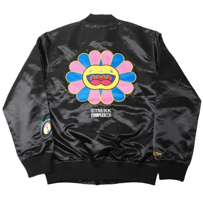 Pre-owned Takashi Murakami Men's  Complexcon X La Lakers M&n Satin Jacket In Black