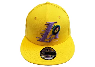 Pre-owned Takashi Murakami Men's  Complexcon X Los Angeles Lakers Eye Cap In Gold