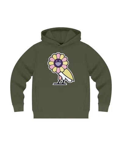 Pre-owned Takashi Murakami Men's  X Ovo Surplus Flower Owl Hoodie In Military Green