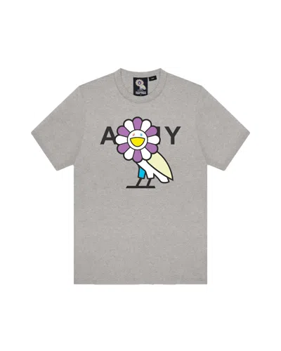 Pre-owned Takashi Murakami Men's  X Ovo Surplus Flower Owl Tee Shirt In Heather Grey