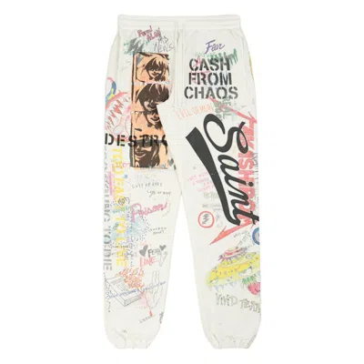 Pre-owned Takashi Murakami Men's  X Saint M×××××× Graff Sweatpants In White