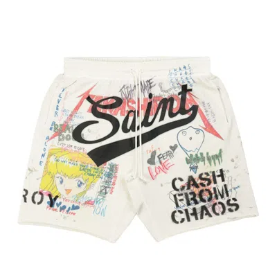 Pre-owned Takashi Murakami Men's  X Saint M×××××× Graff Sweatshort In White