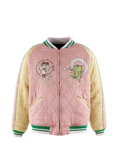 Takashi Murakami Reversible Embroidered Bomber Jacket In Pink