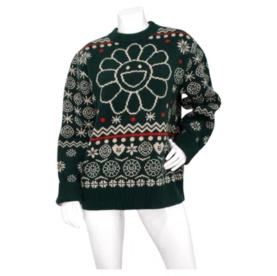 Pre-owned Takashi Murakami Tm/kk  Wool Holiday Print Sweater In Black