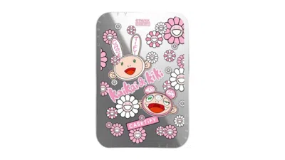 Pre-owned Takashi Murakami X Casetify Kaikai And Kiki Sticker Mania Snappy Magsafe Cardholder Stand In Mirror In Silver