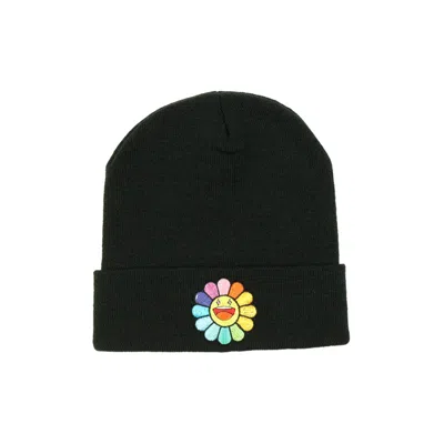 Pre-owned Takashi Murakami X J Balvin Rainbow Flower Beanie In Black