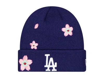 Pre-owned Takashi Murakami X Los Angeles Dodgers X Mlb World Your Tokyo Series 2025 Cuffed Beanie In Navy Blue