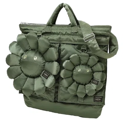 Pre-owned Takashi Murakami X Porter 2way Helmet Bag In Sage Green