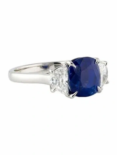 Pre-owned Takat 5.01ct Gia Unheated Kashmir Sapphire & Diamond Engagement Ring In Multi