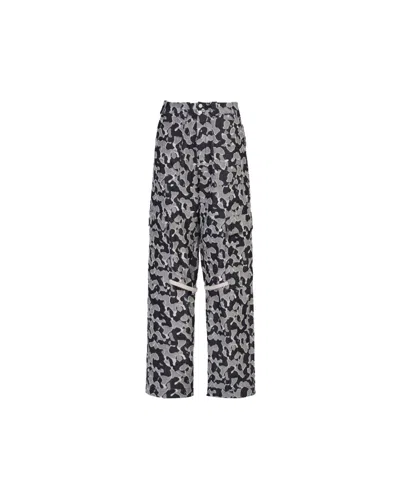 Takaturna Adjustable Knee-high Ribbon Denim Pants In Grey