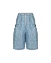 Takaturna Avant-garde Sea Foam Shorts With Seamless Design And Adjustable Waistband In Blue