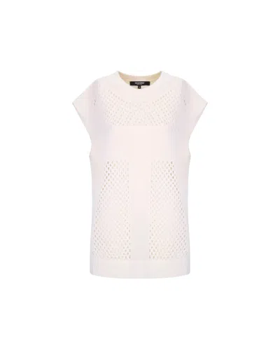 Takaturna Elegant Knit Vest In White