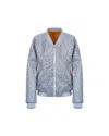 Takaturna Kinetic Bomber Jacket With Reversible Design And Elegant Rose Gold Zip In Blue