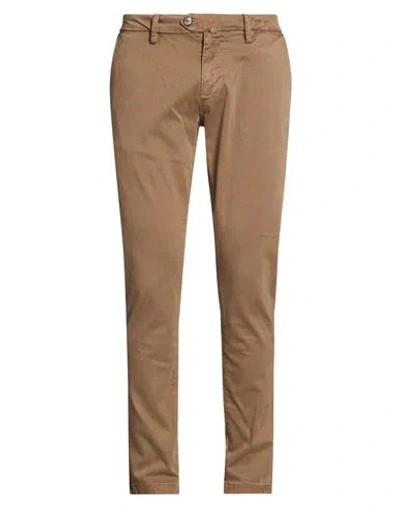 Take-two Man Pants Sand Size 34 Cotton, Elastane In Brown