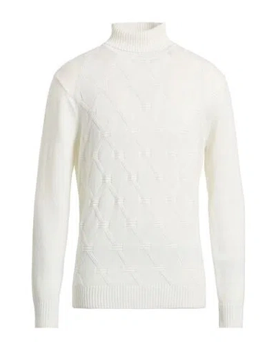 Take-two Man Turtleneck White Size L Viscose, Nylon, Merino Wool