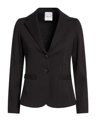 Take-two Woman Blazer Black Size Xs Cotton, Nylon, Elastane