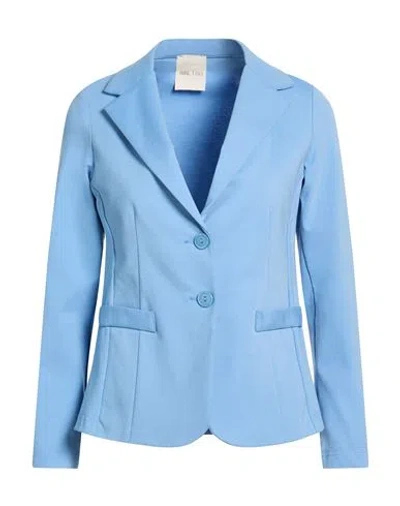 Take-two Woman Blazer Sky Blue Size S Cotton, Nylon, Elastane