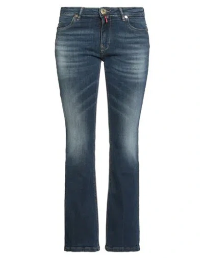 Take-two Woman Jeans Blue Size 32 Cotton, Elastane