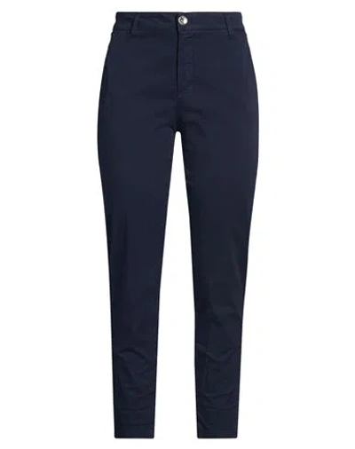 Take-two Woman Pants Midnight Blue Size 12 Cotton, Elastane
